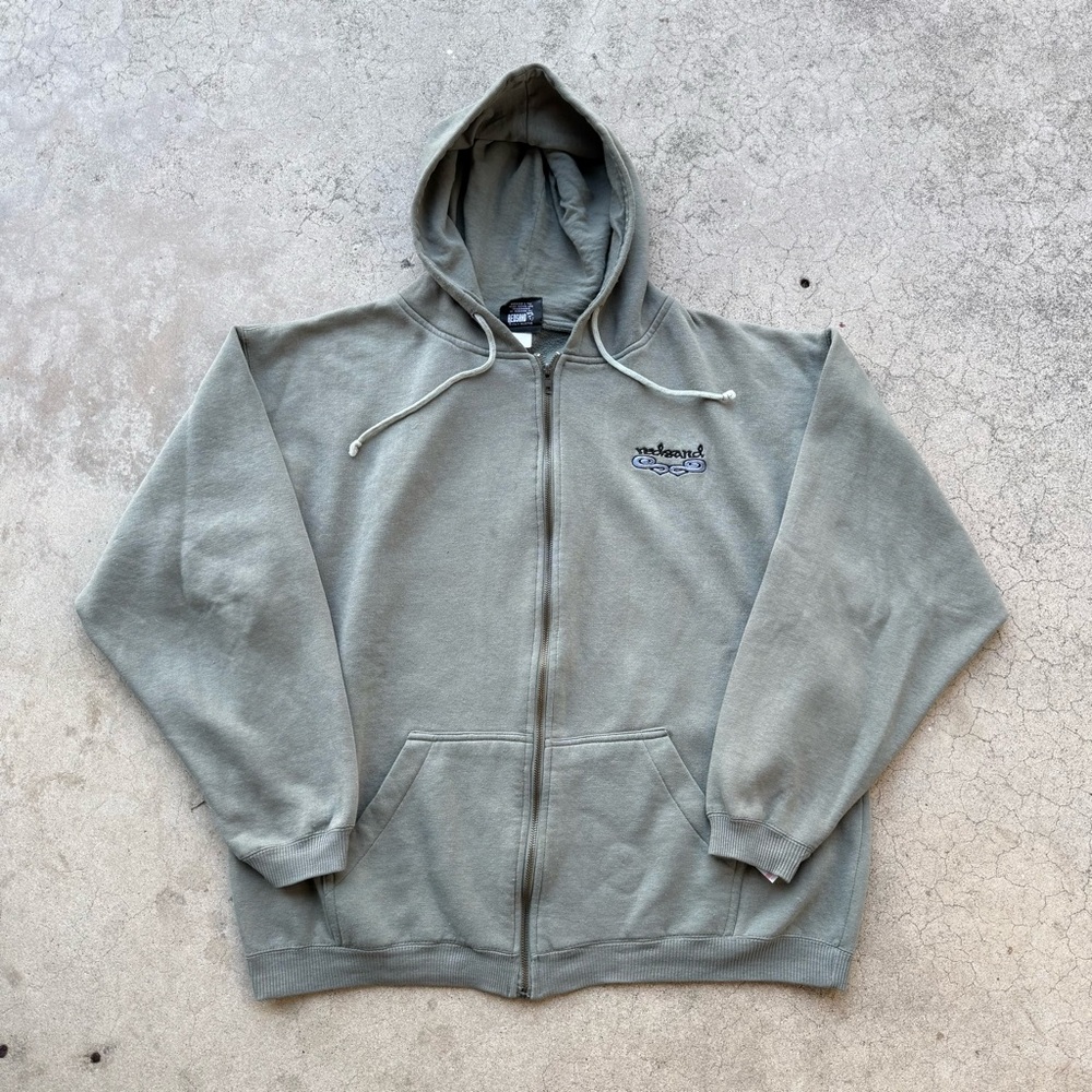 Vintage RedSand Surf Embroidered Full Zip Olive Green Hoodie